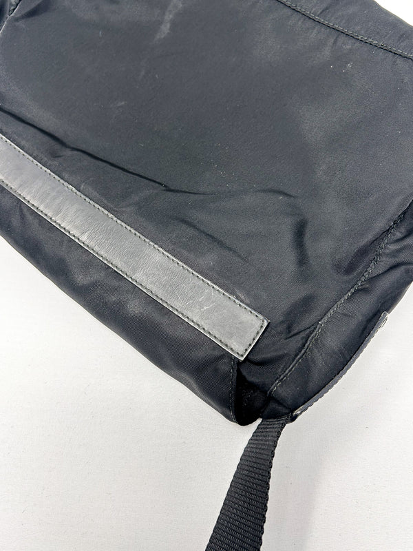 Prada Black Tessuto Nylon Messenger Crossbody Bag