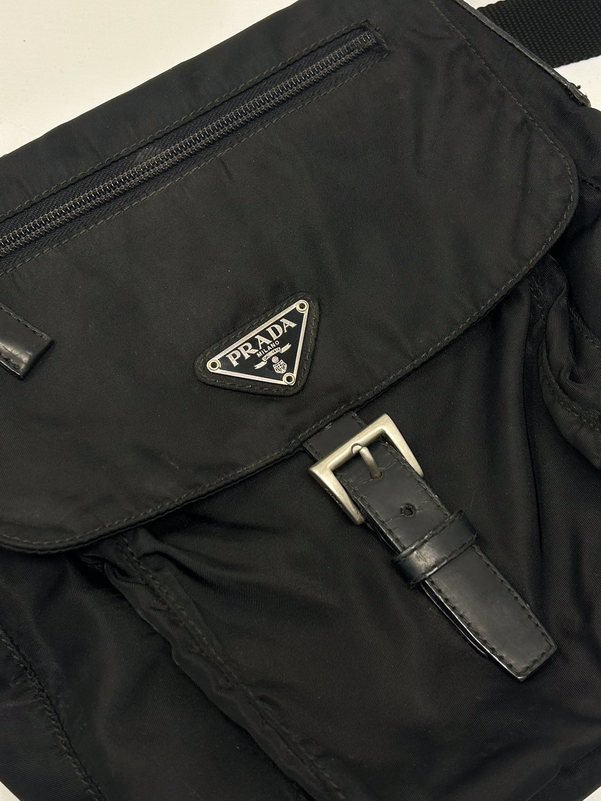 Prada Black Tessuto Nylon Messenger Crossbody Bag