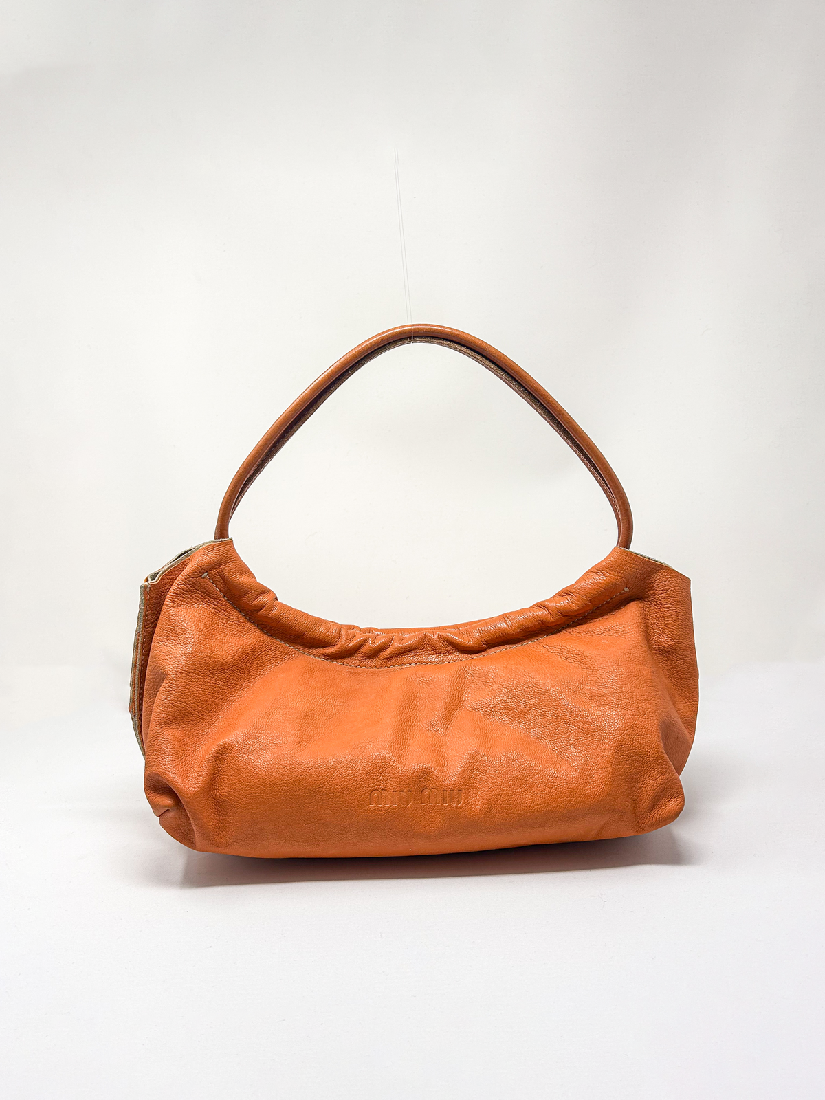 Miu Miu Orange Leather Shoulder Bag