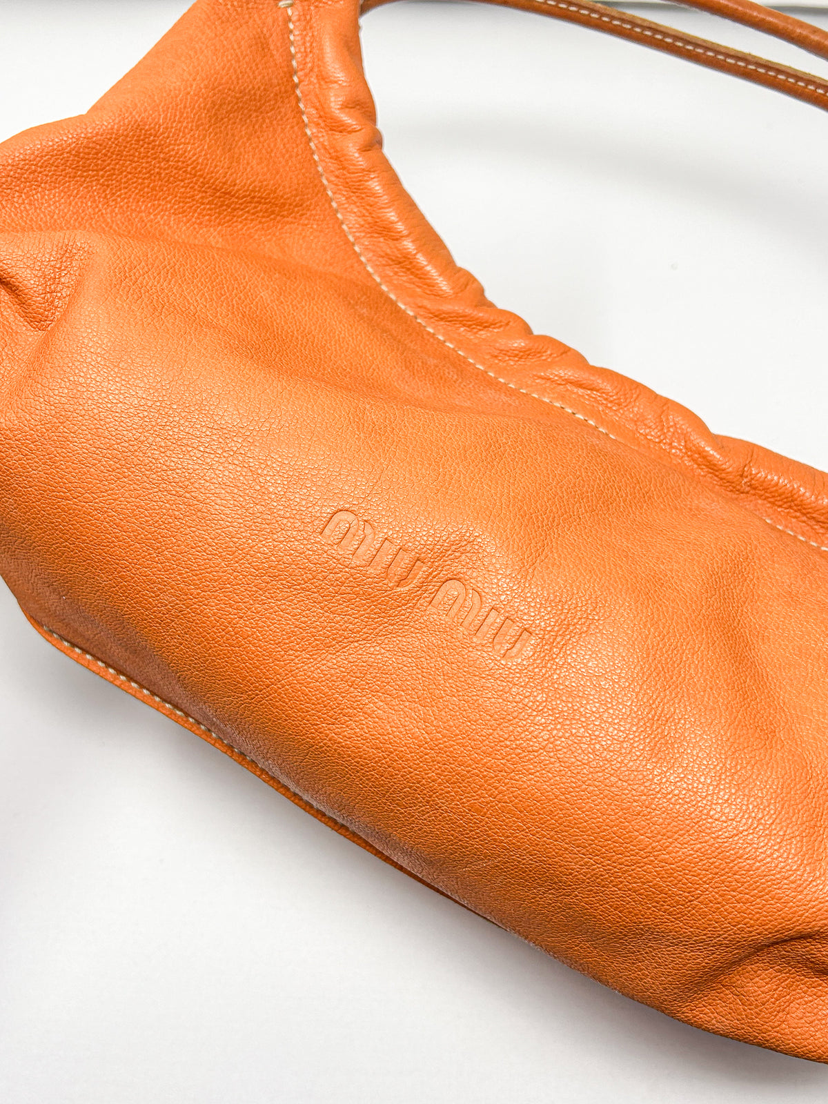 Miu Miu Orange Leather Shoulder Bag