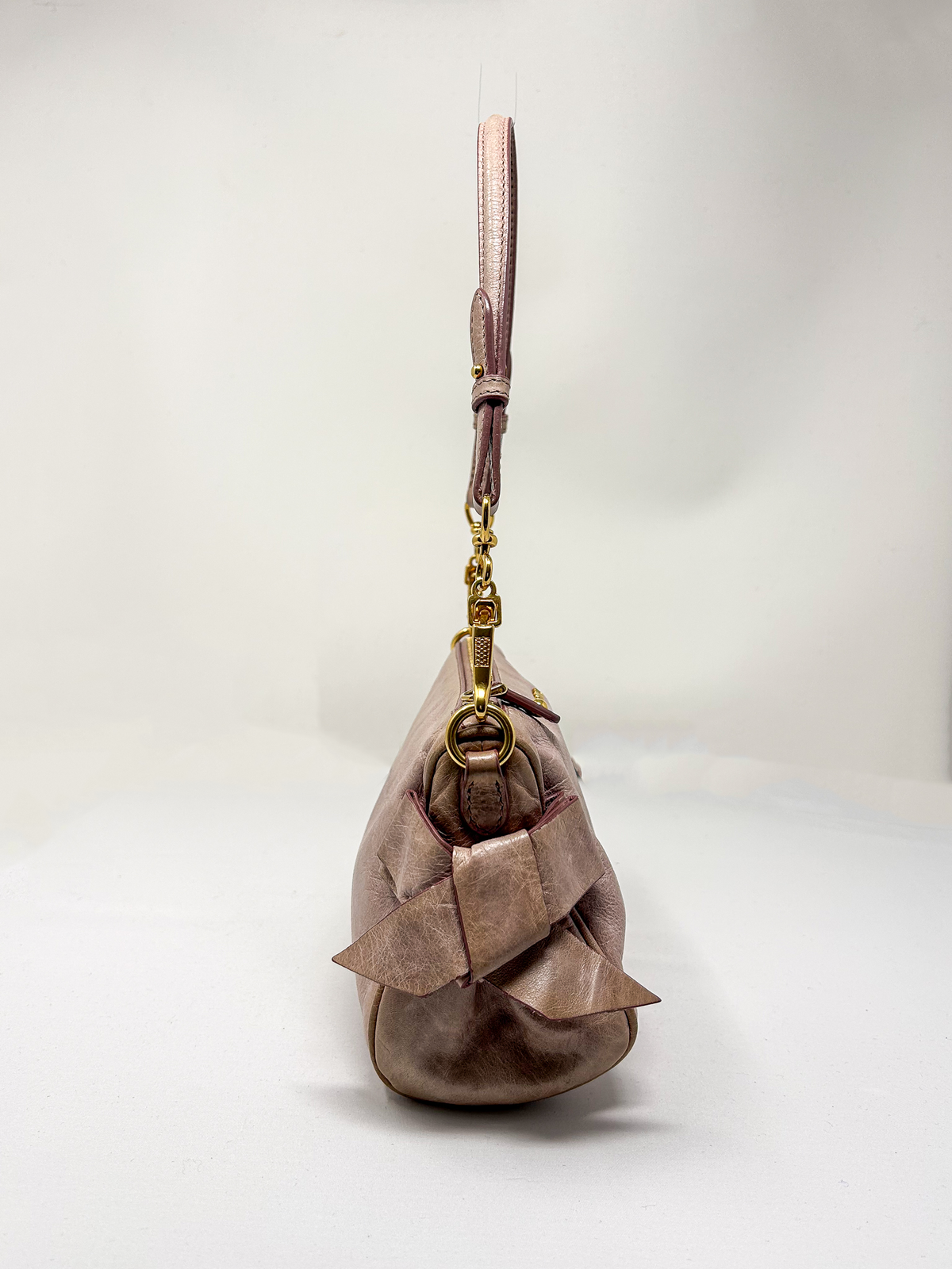 Miu Miu Vitello Lux Bow Mini Shoulder Bag