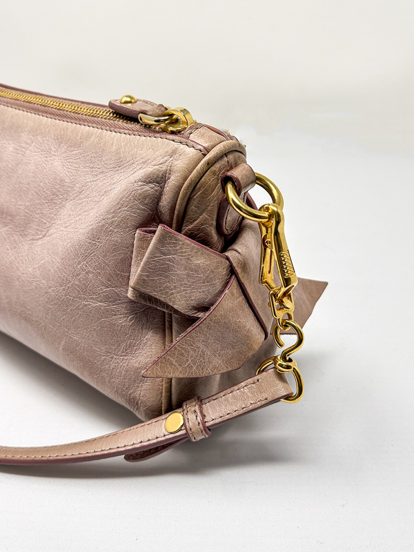 Miu Miu Vitello Lux Bow Mini Shoulder Bag