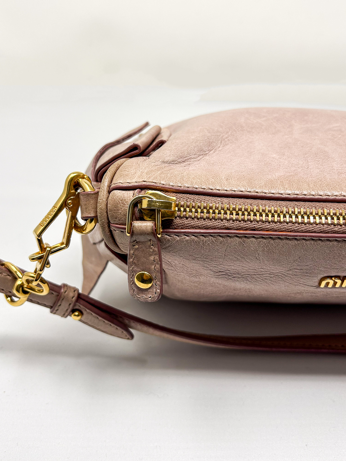 Miu Miu Vitello Lux Bow Mini Shoulder Bag