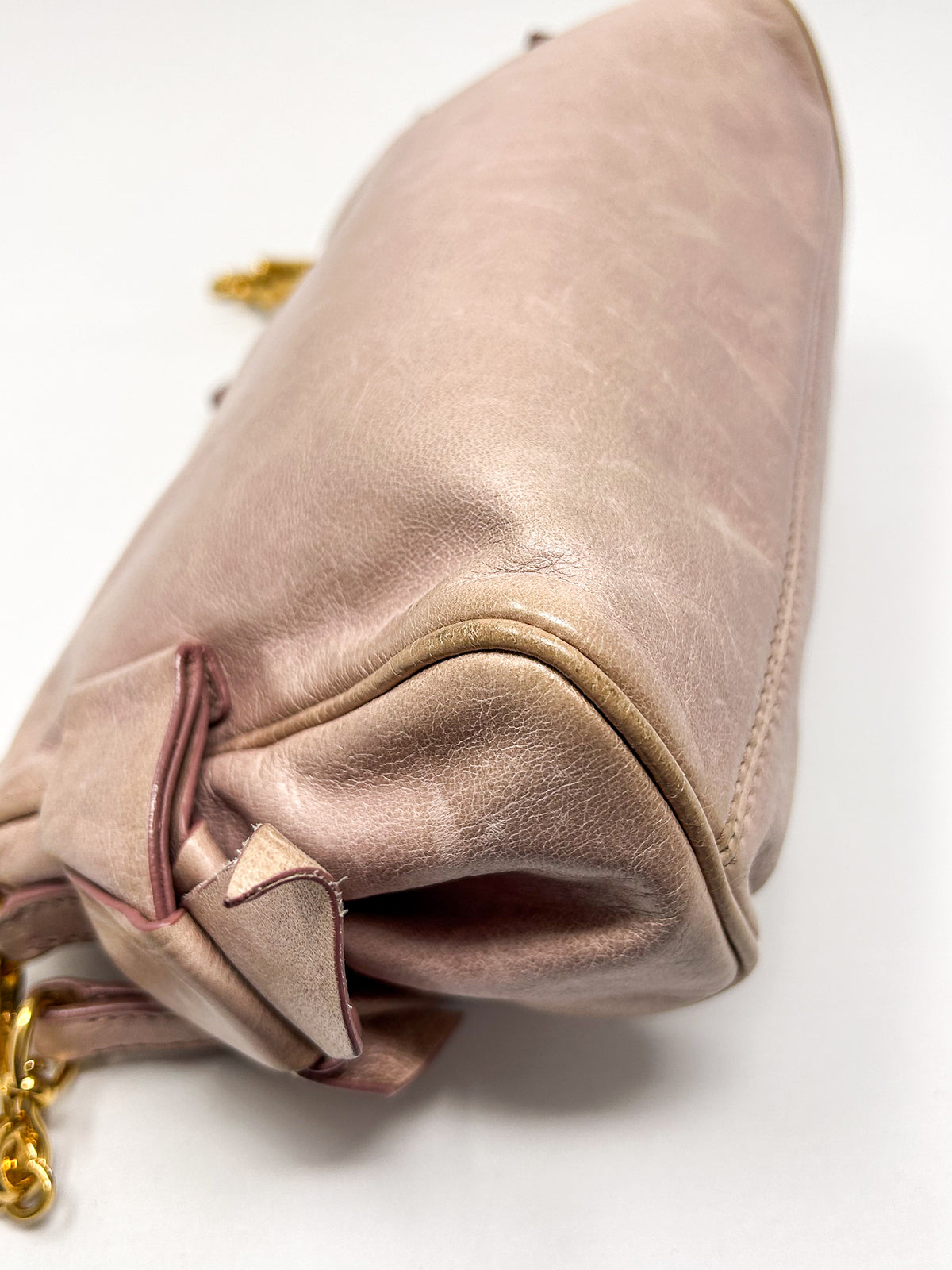 Miu Miu Vitello Lux Bow Mini Shoulder Bag
