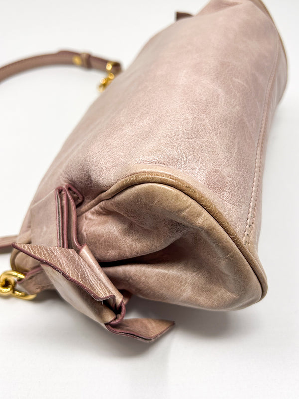 Miu Miu Vitello Lux Bow Mini Shoulder Bag