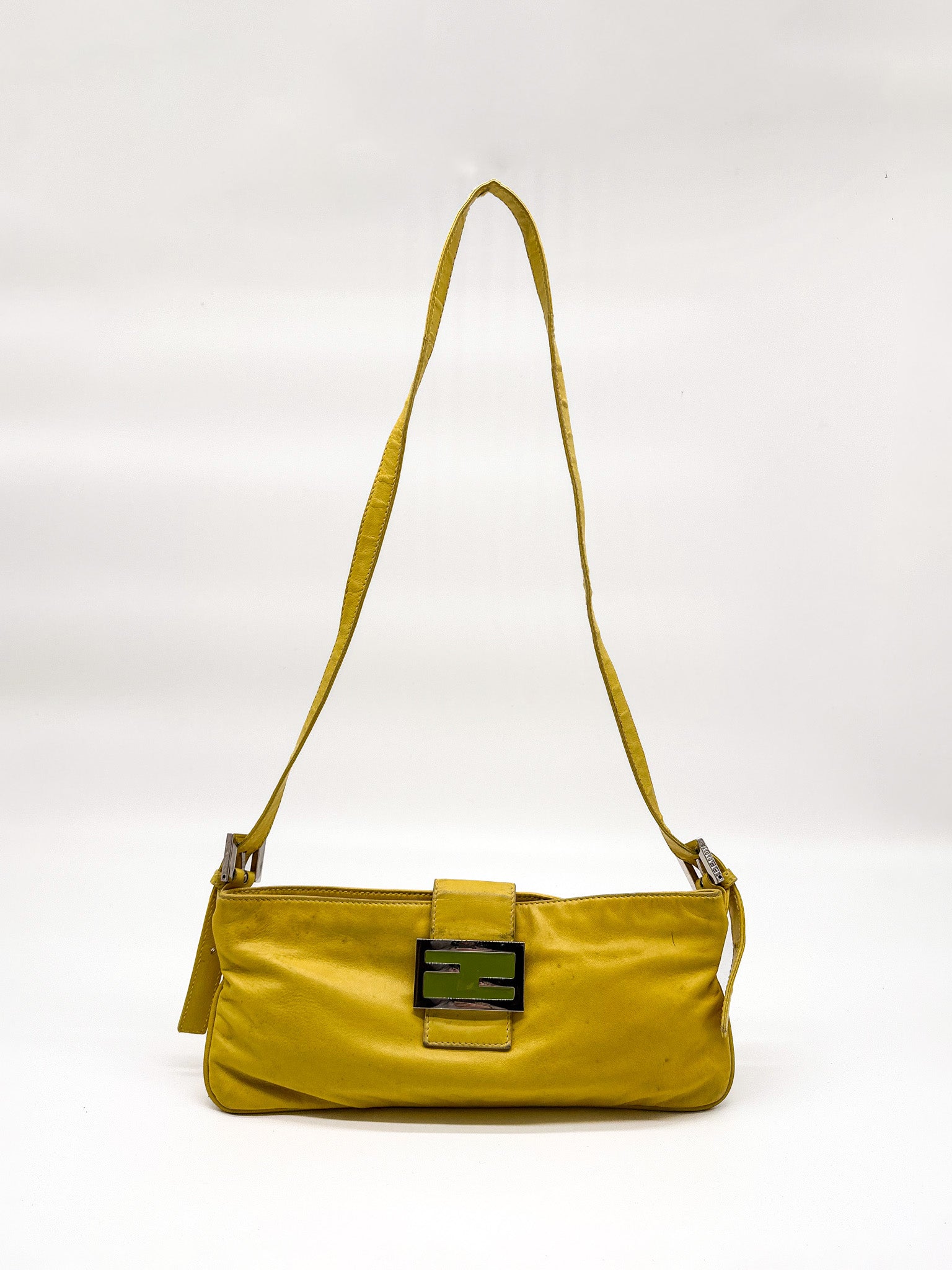 Fendi Yellow Baguette Shoulder Bag