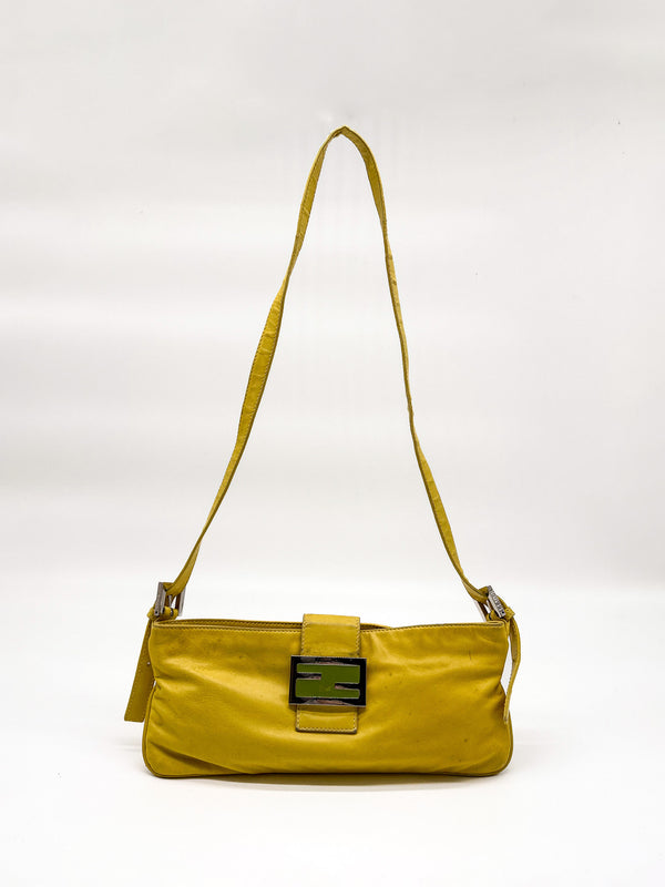 Fendi Yellow Baguette Shoulder Bag
