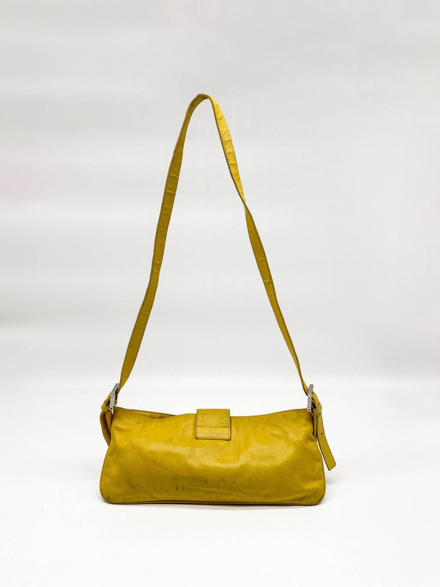 Fendi Yellow Baguette Shoulder Bag