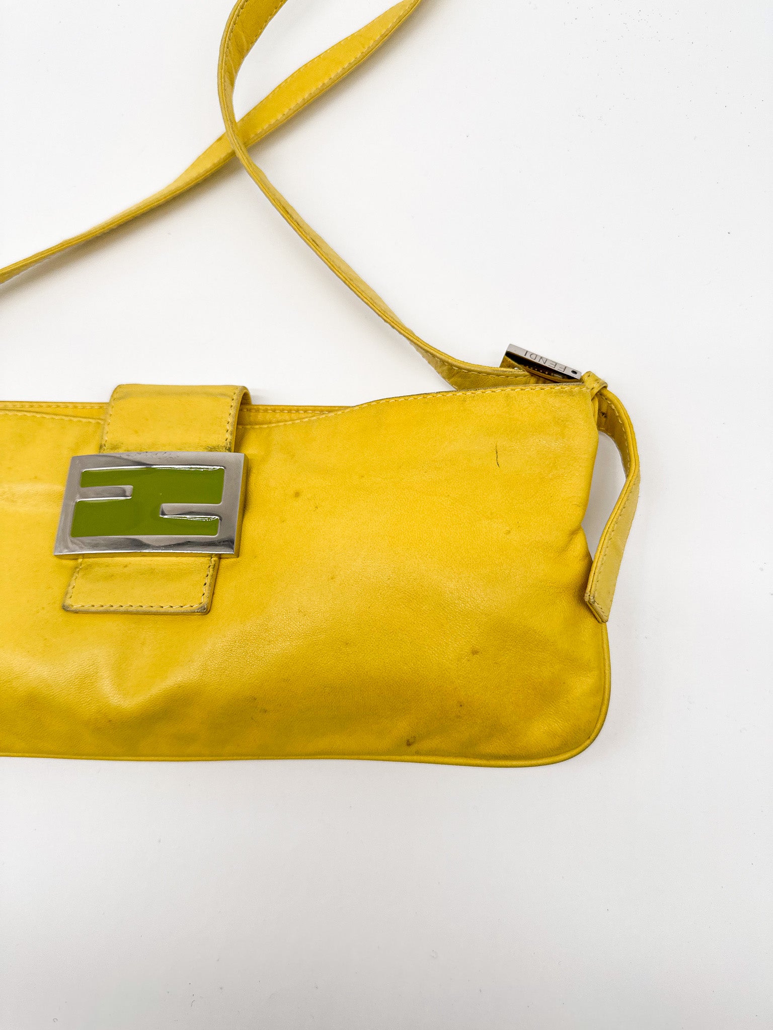 Fendi Yellow Baguette Shoulder Bag