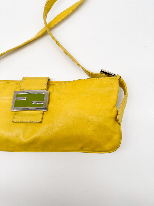 Fendi Yellow Baguette Shoulder Bag
