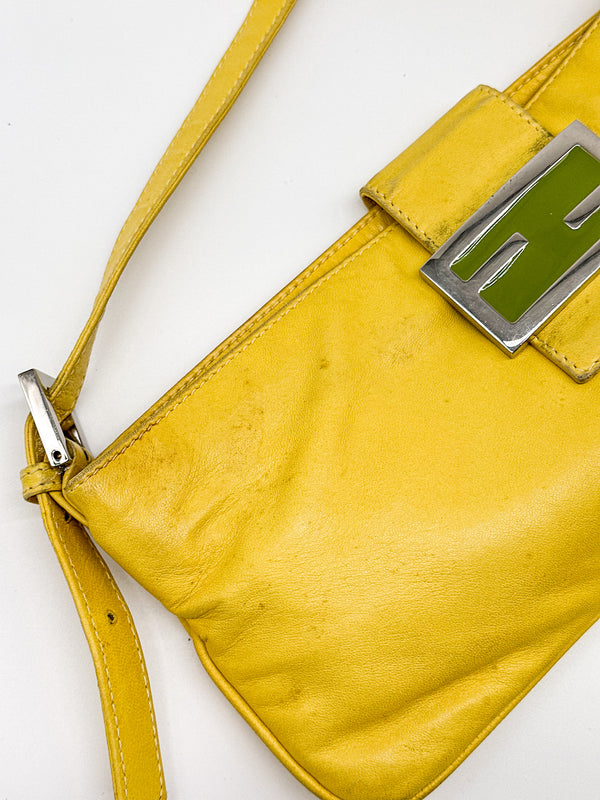 Fendi Yellow Baguette Shoulder Bag