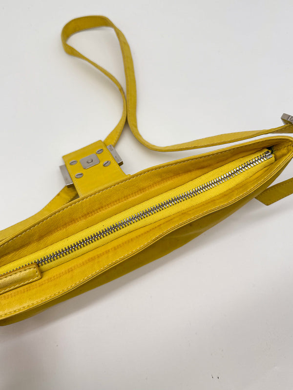 Fendi Yellow Baguette Shoulder Bag