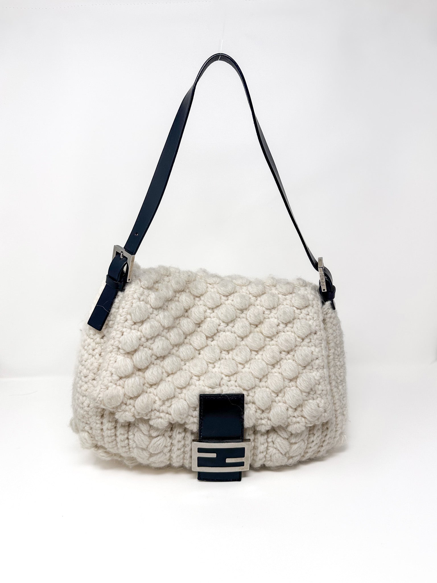 Fendi Fall 1999 Ready To Wear Ivory Knit Baguette