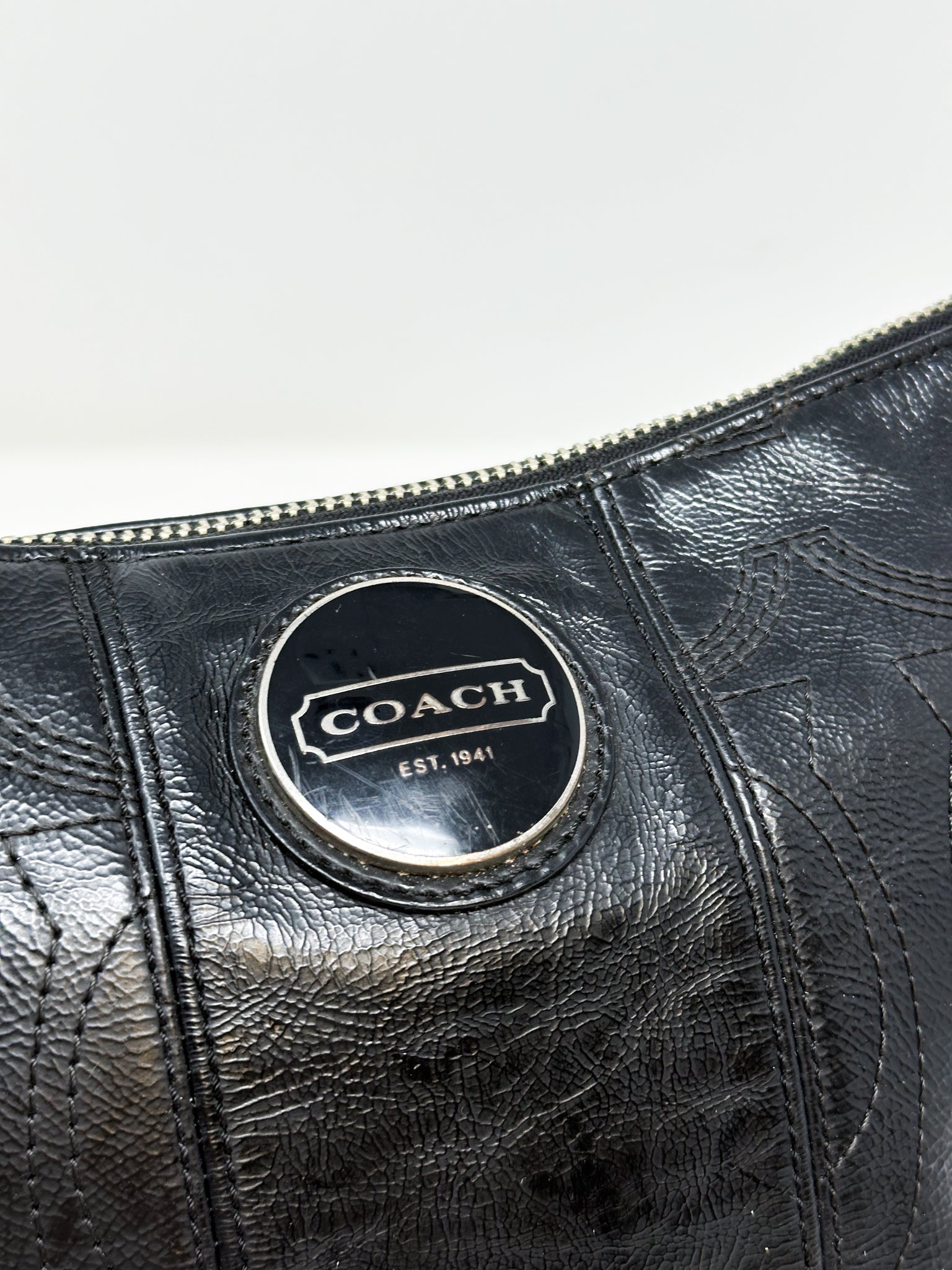 Coach Signature Embossed Shoulder Bag