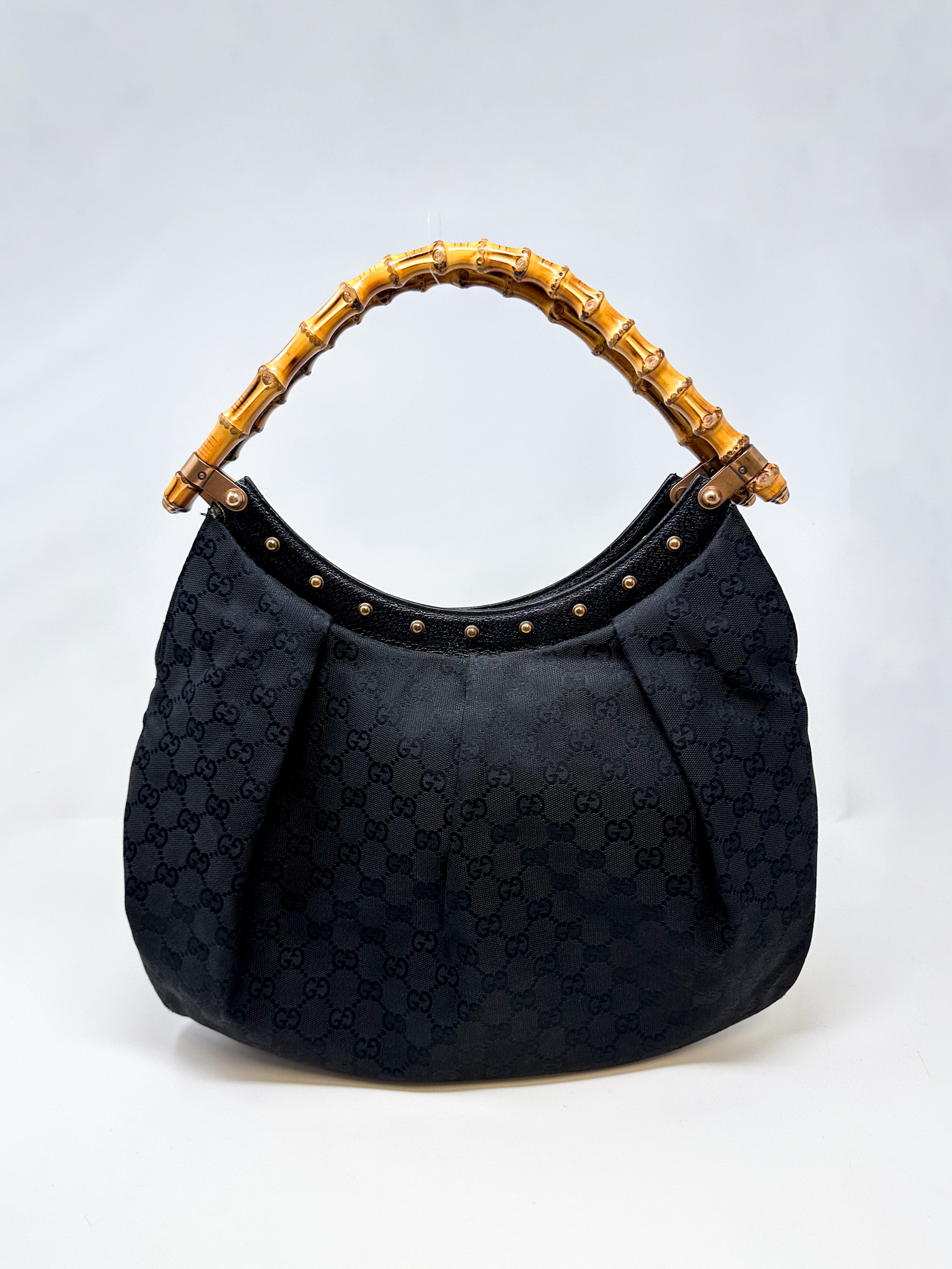 Gucci Bamboo Studded Hobo Bag