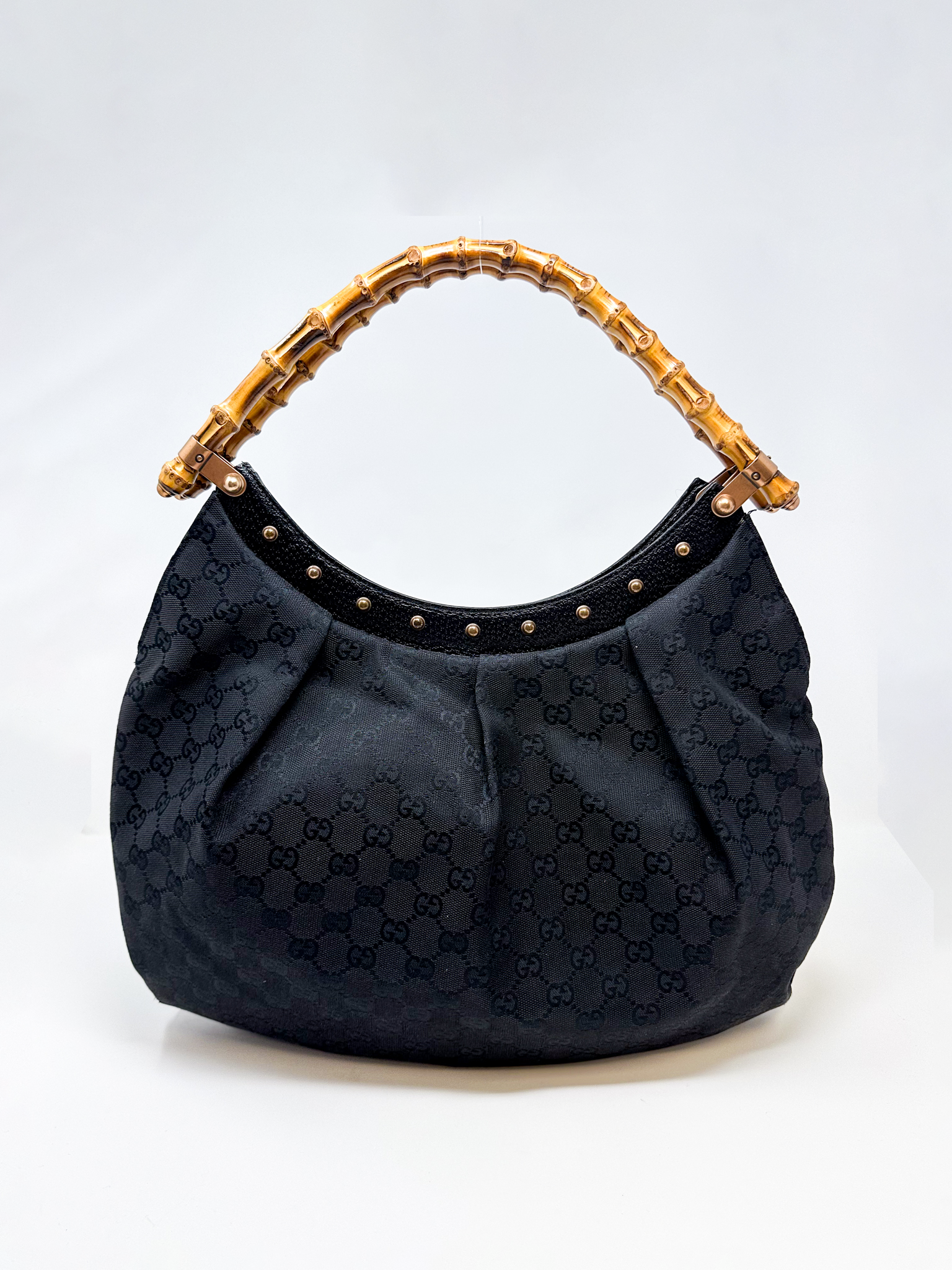 Gucci Bamboo Studded Hobo Bag