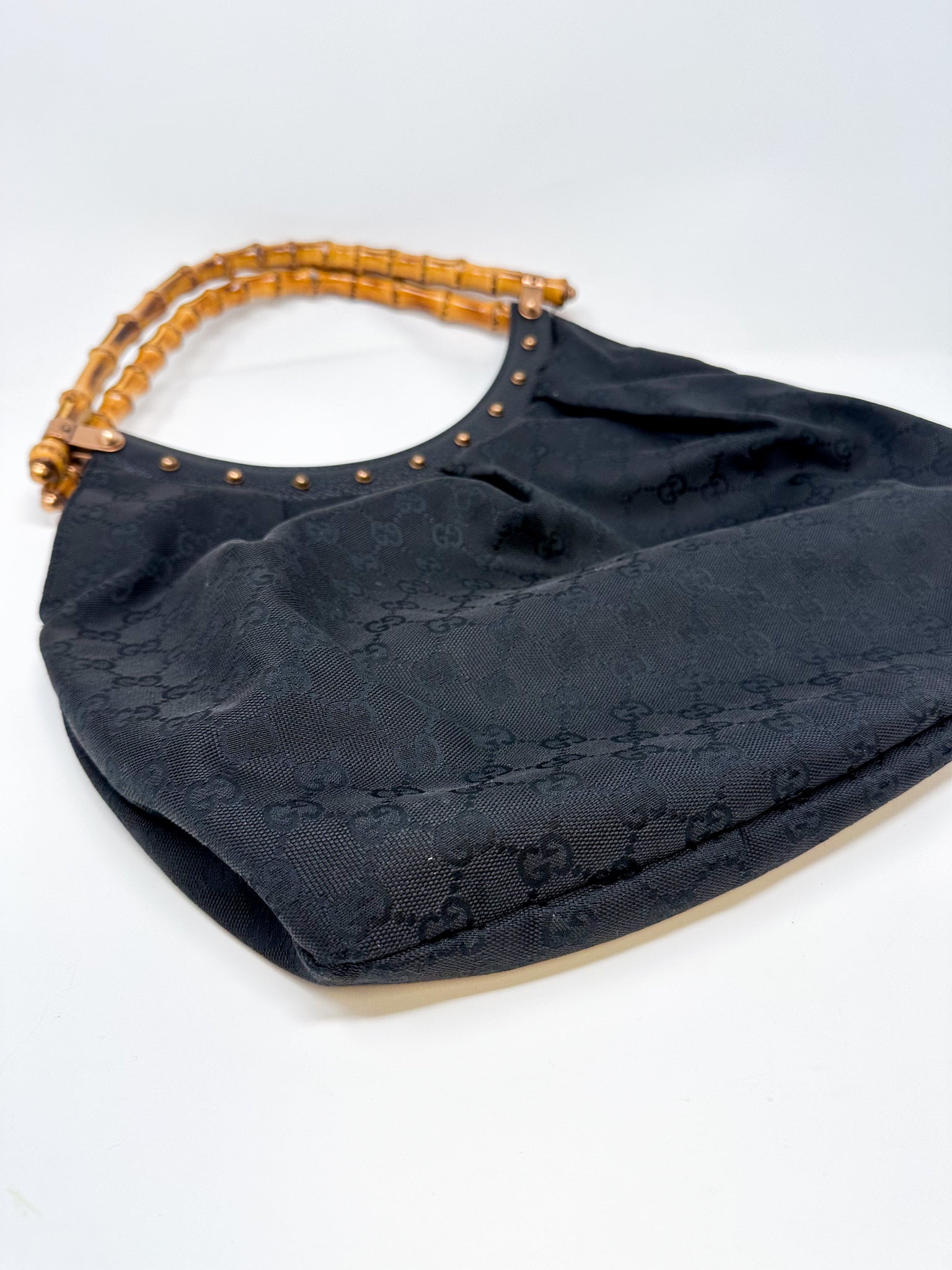 Gucci Bamboo Studded Hobo Bag