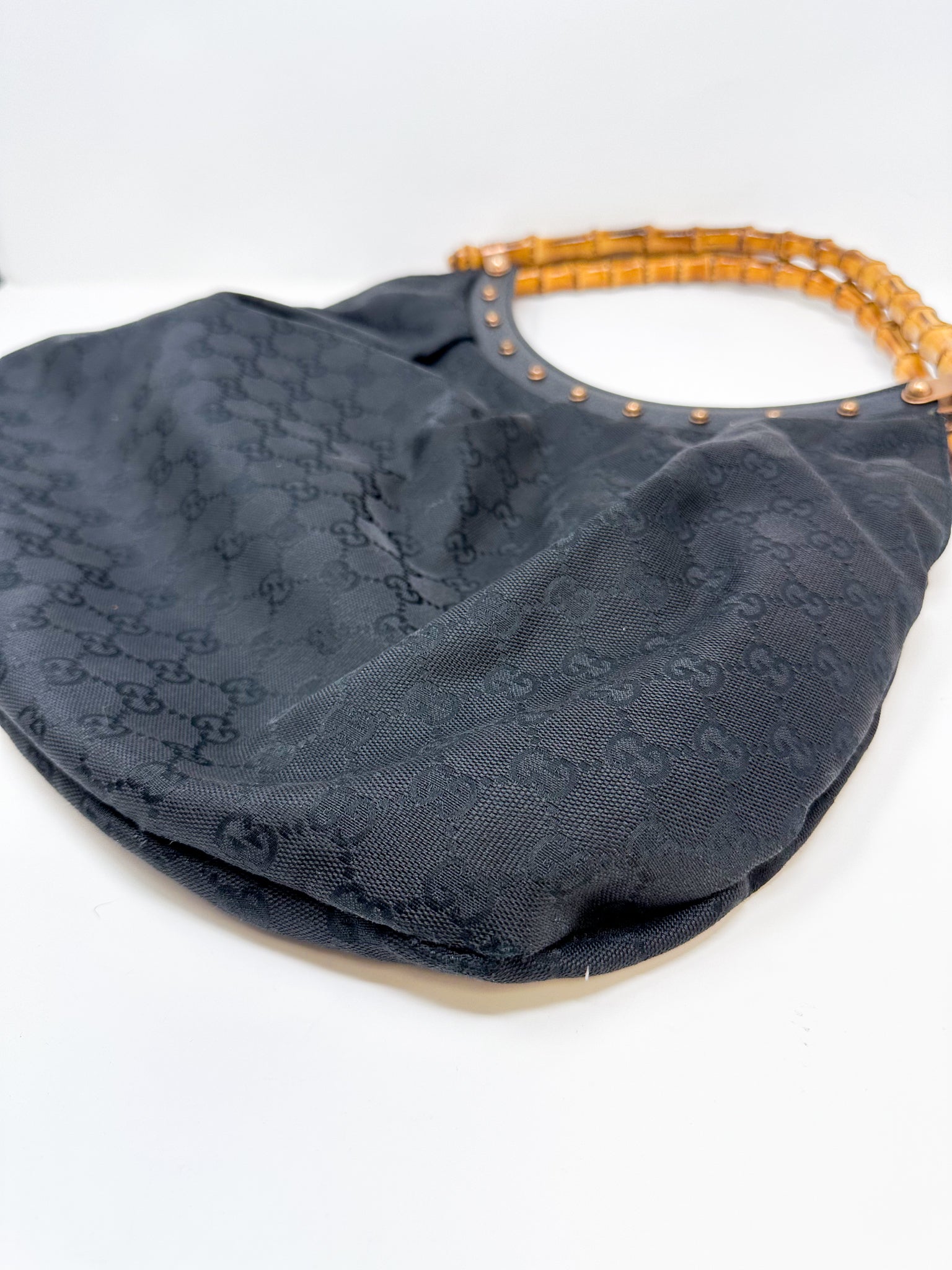 Gucci Bamboo Studded Hobo Bag