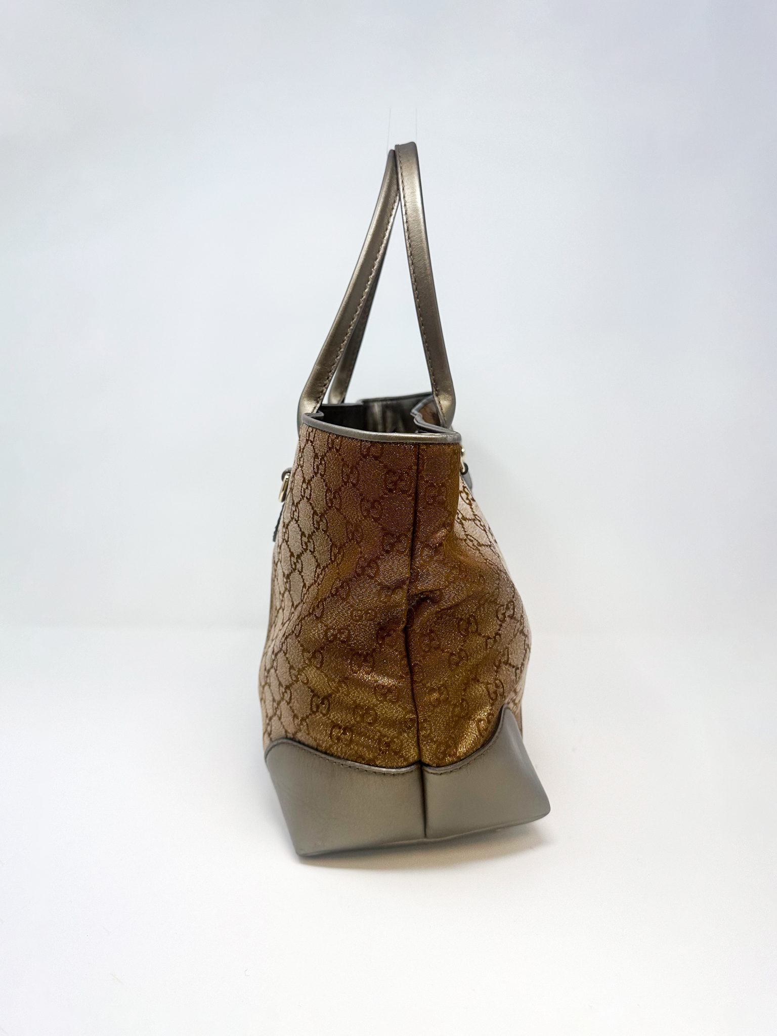 Gucci Bronze Shimmer Canvas Heart Bit Tote