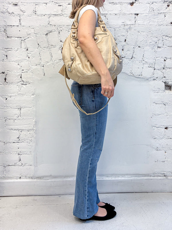 Balenciaga Pompon Bucket Hobo Bag