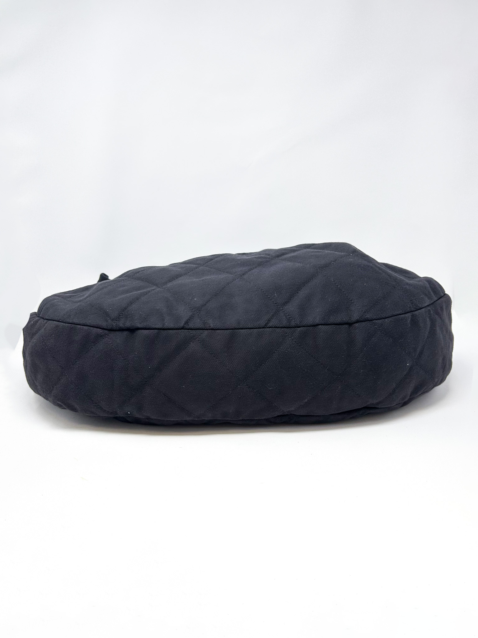 Chain Quilted Canvas Chain Ring Hobo Bag