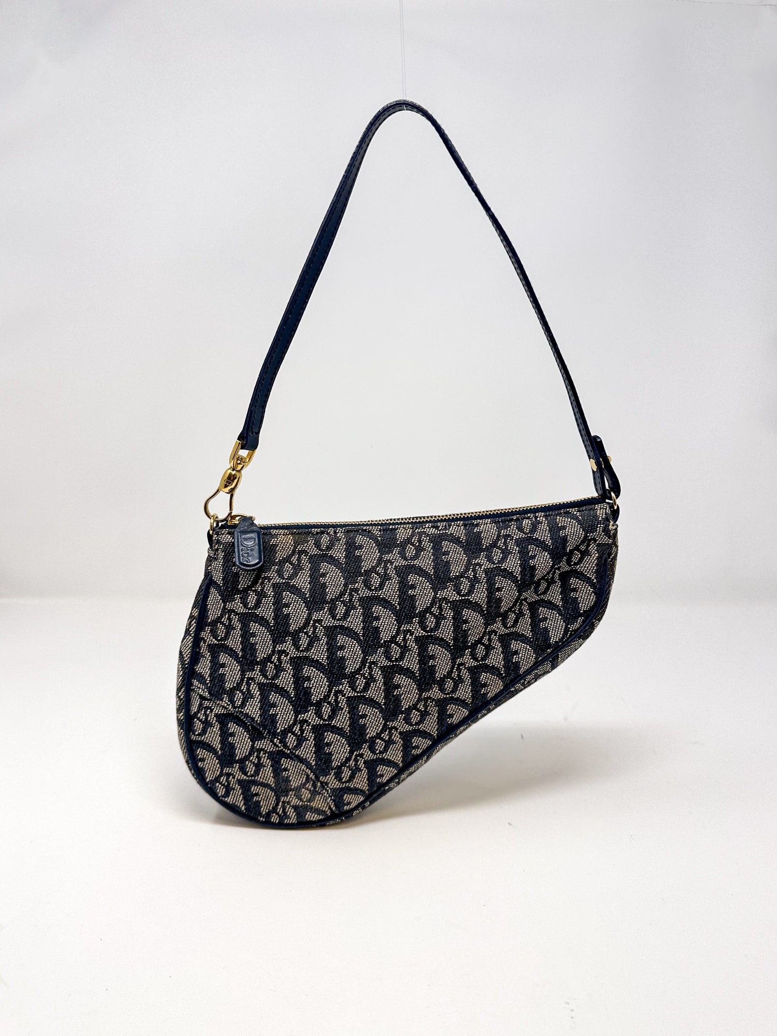 Christian Dior Blue Oblique Saddle Bag