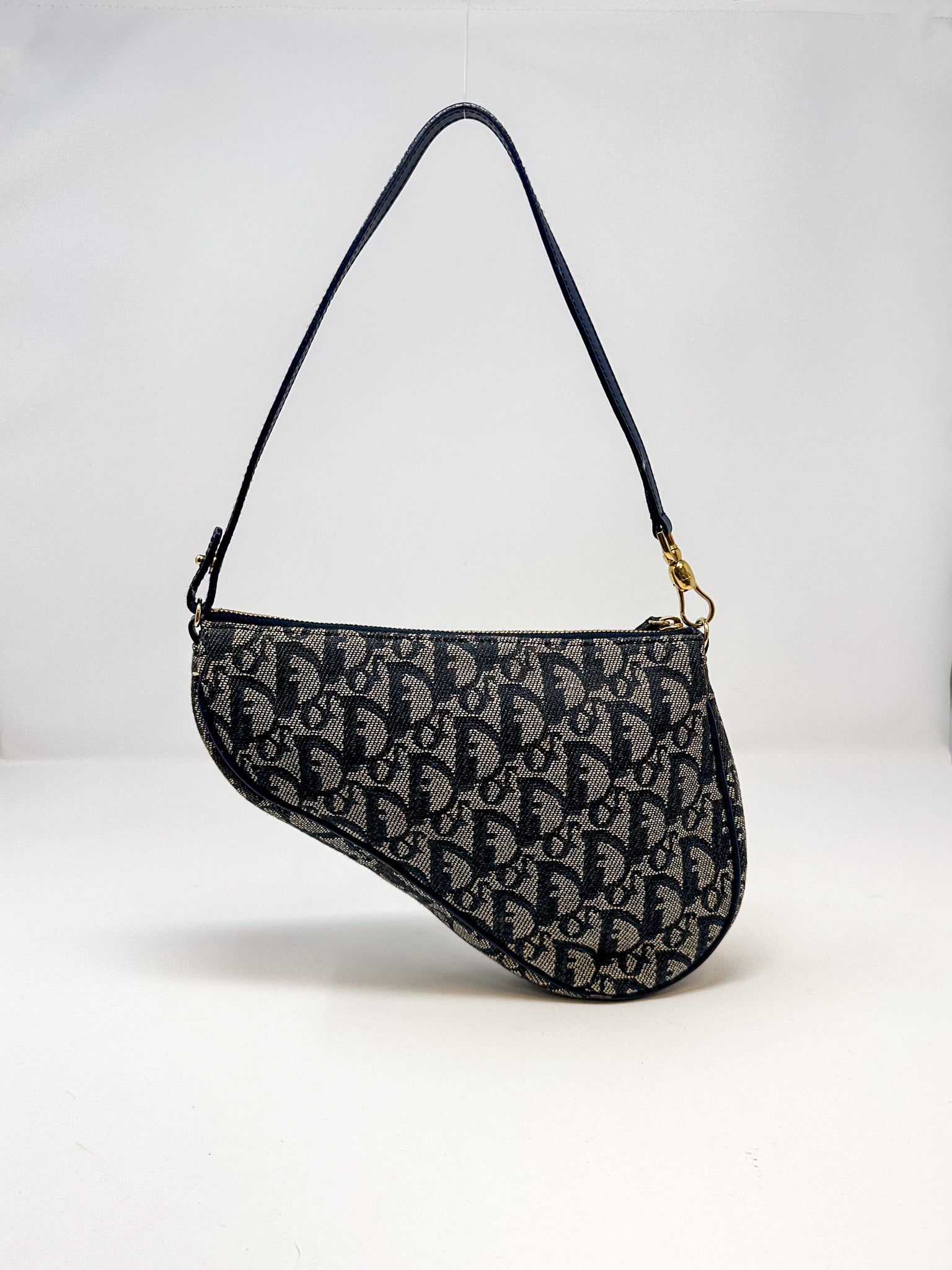 Christian Dior Blue Oblique Saddle Bag