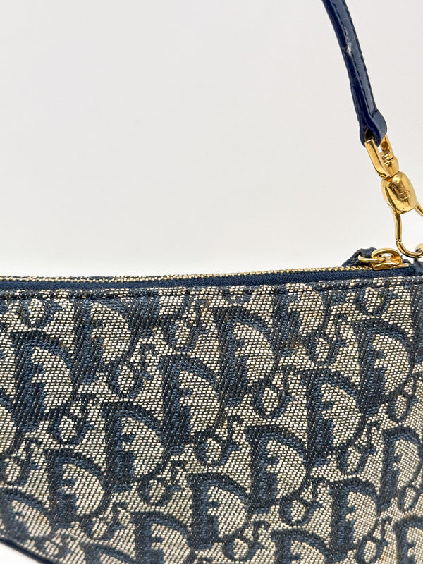 Christian Dior Blue Oblique Saddle Bag