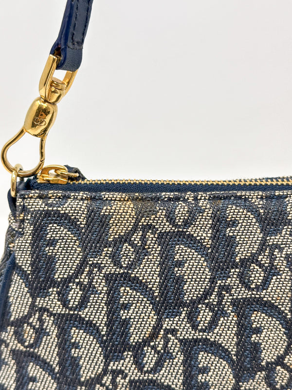 Christian Dior Blue Oblique Saddle Bag