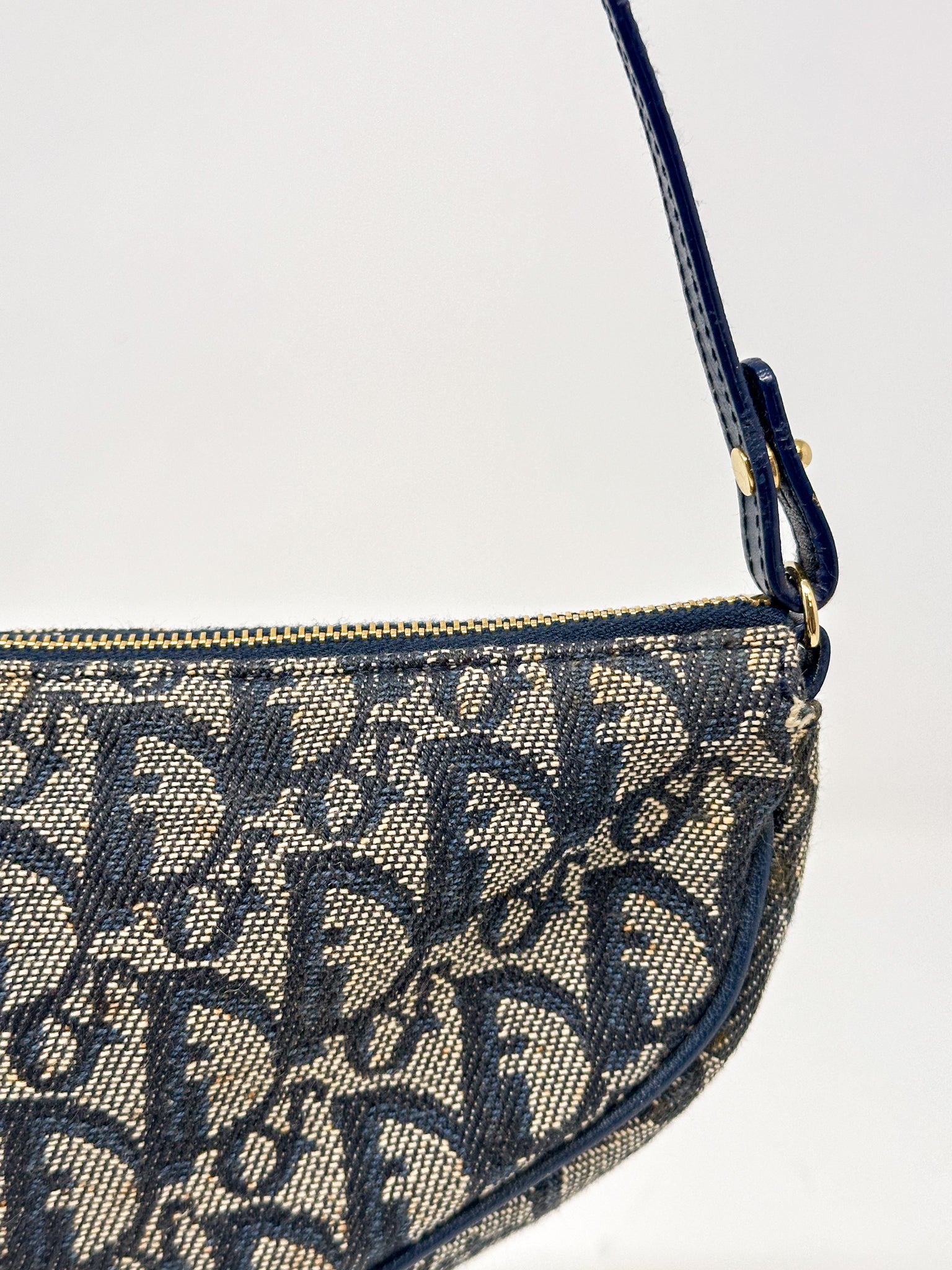 Christian Dior Blue Oblique Saddle Bag