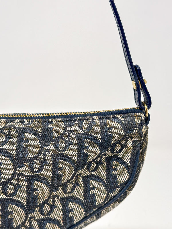 Christian Dior Blue Oblique Saddle Bag