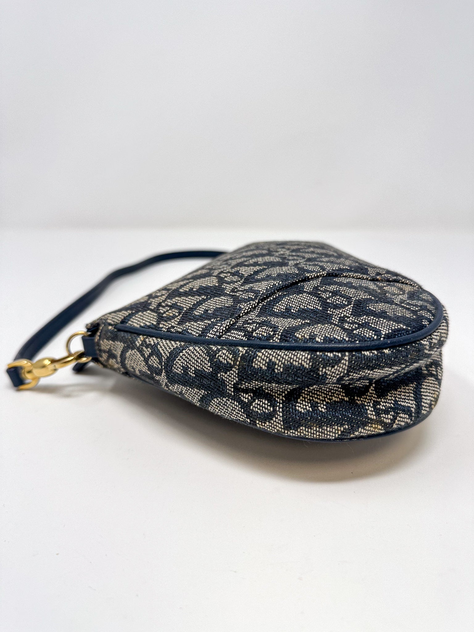 Christian Dior Blue Oblique Saddle Bag