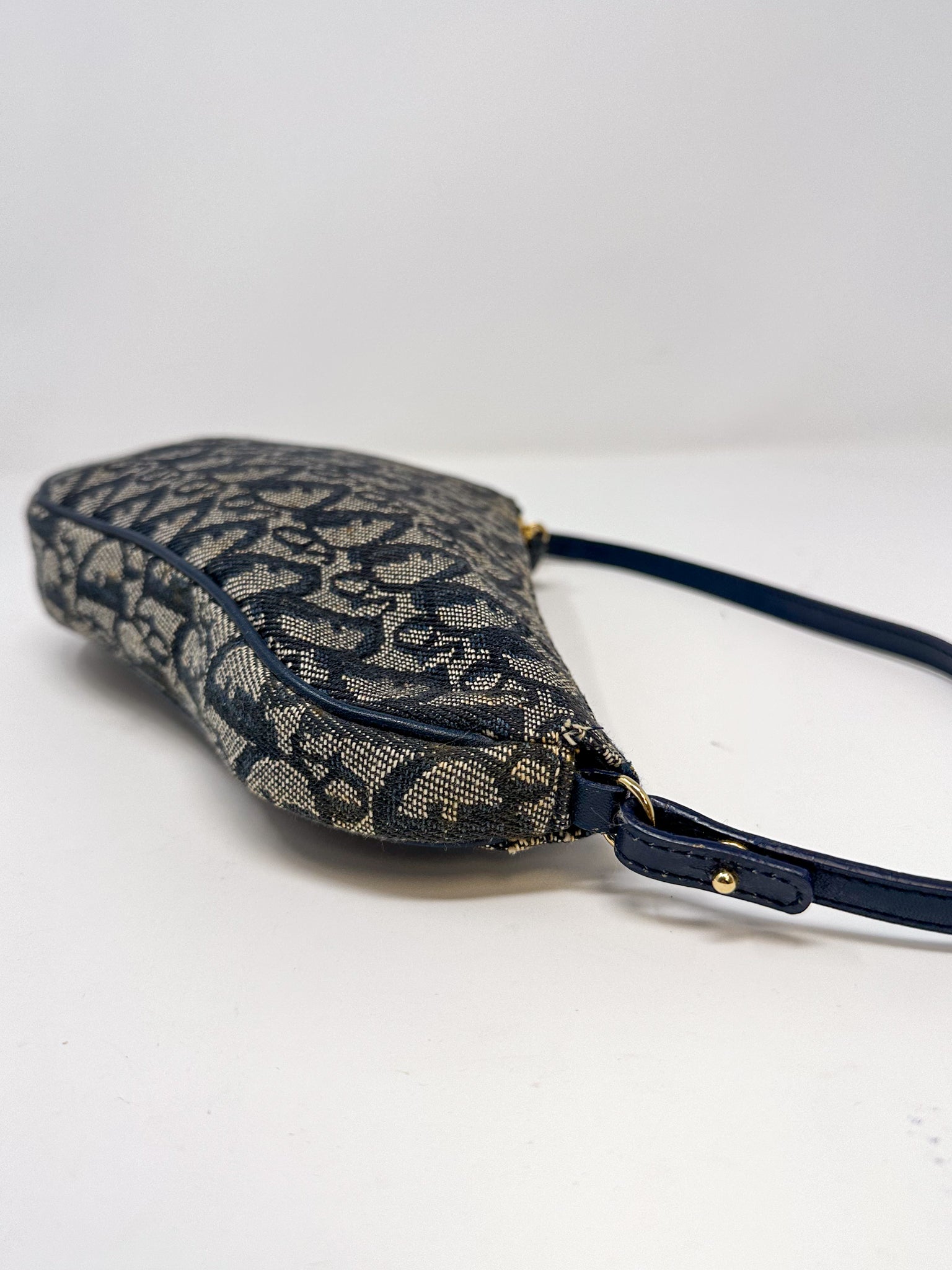 Christian Dior Blue Oblique Saddle Bag
