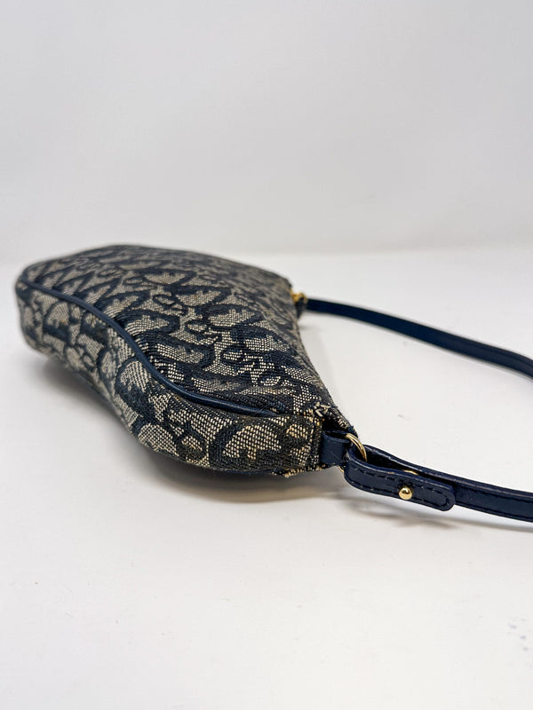 Christian Dior Blue Oblique Saddle Bag
