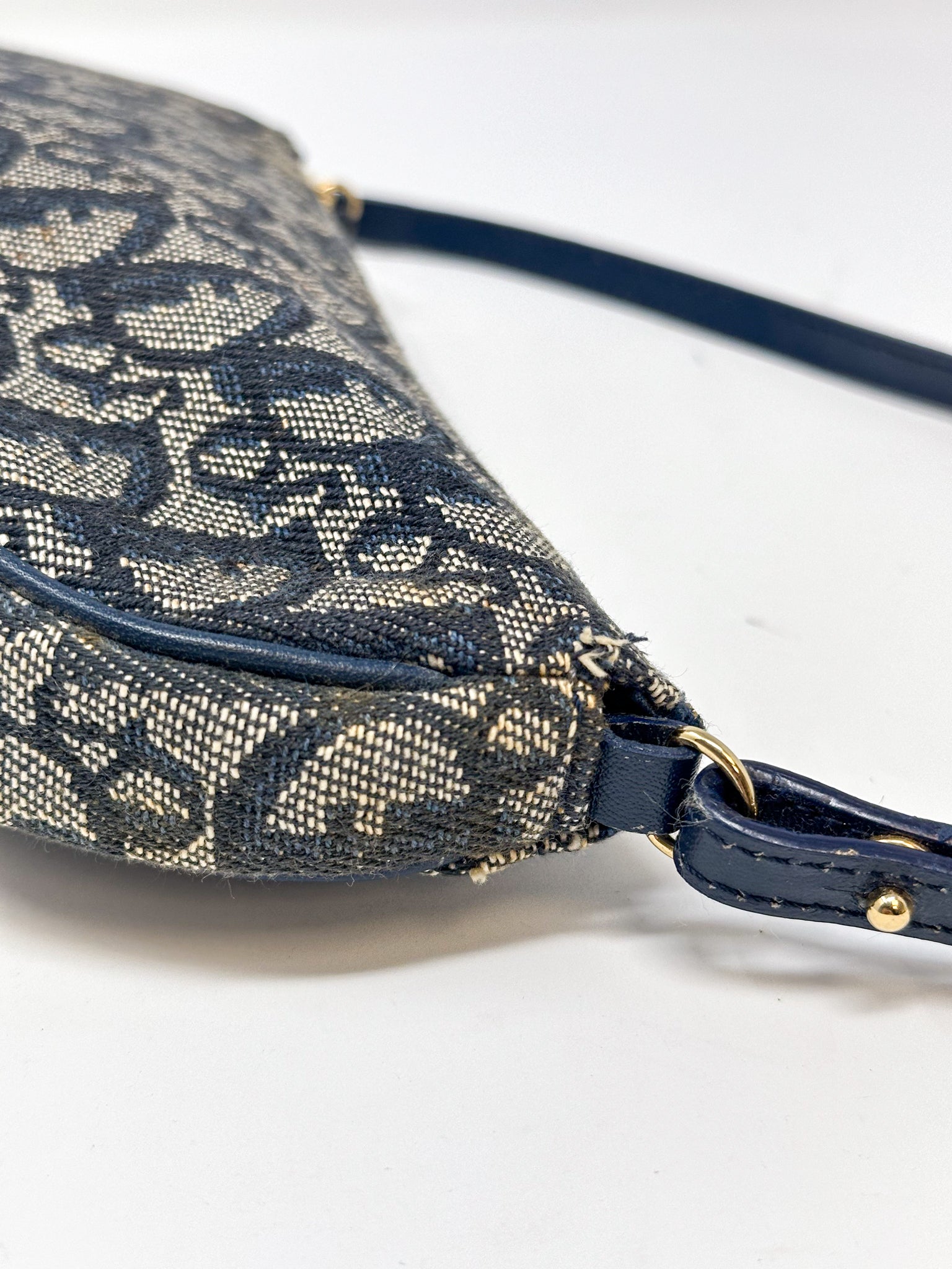 Christian Dior Blue Oblique Saddle Bag