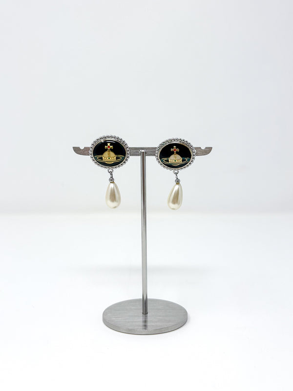Vivienne Westwood Button Pearl Drop Earrings