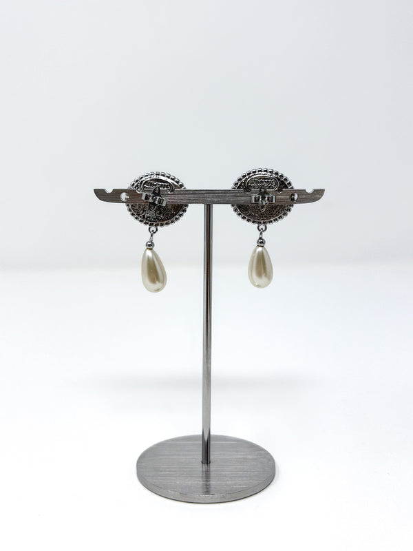 Vivienne Westwood Button Pearl Drop Earrings