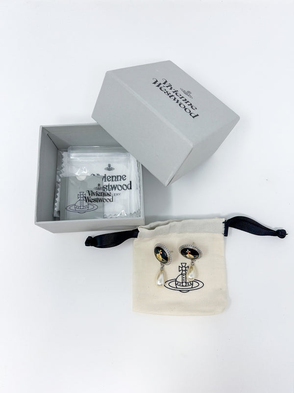 Vivienne Westwood Button Pearl Drop Earrings