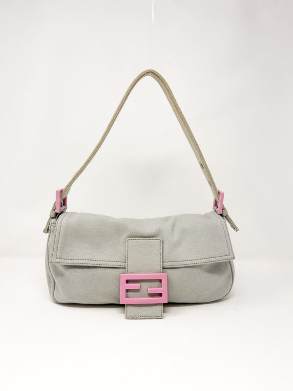 Fendi Baguette Cotton Shoulder Bag