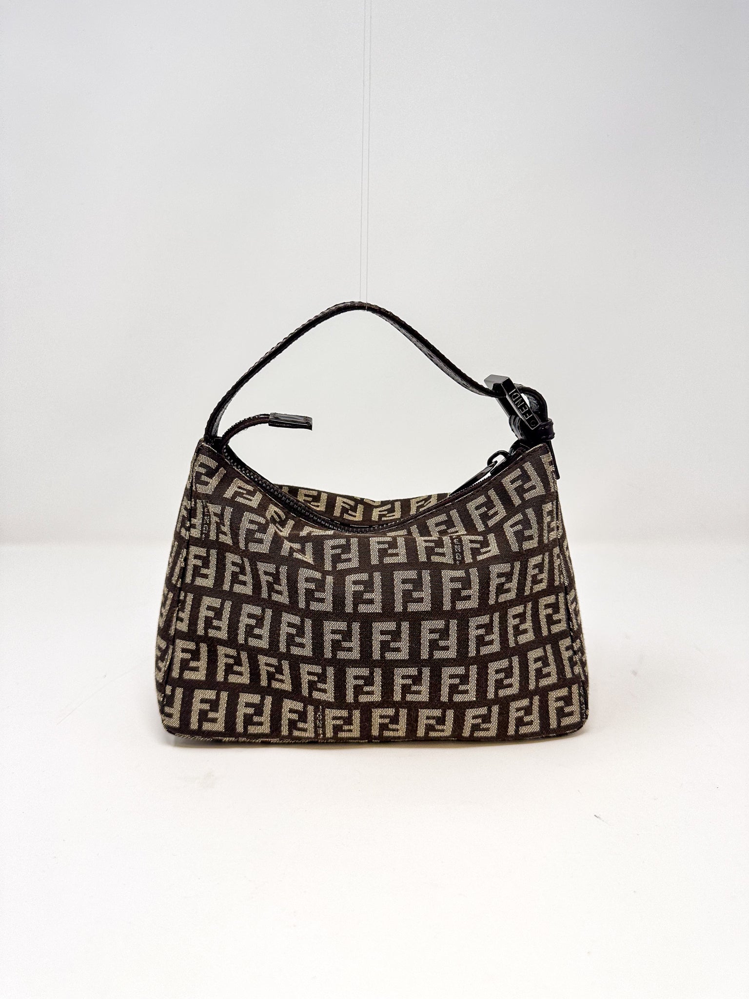 Fendi Zucchino Canvas Small Hobo Bag