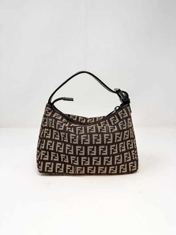 Fendi Zucchino Canvas Small Hobo Bag
