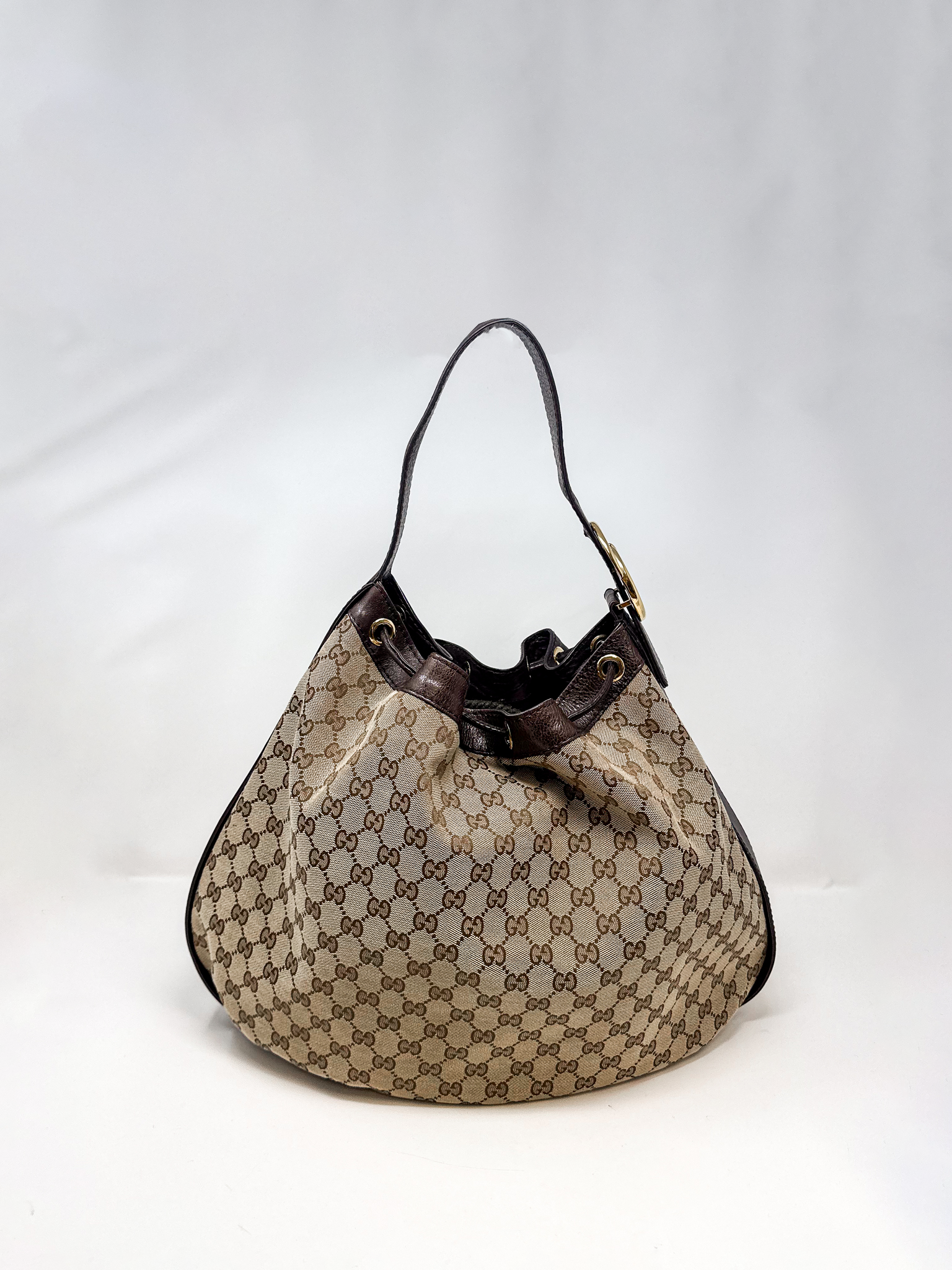 Gucci GG Canvas Drawstring Hobo Bag