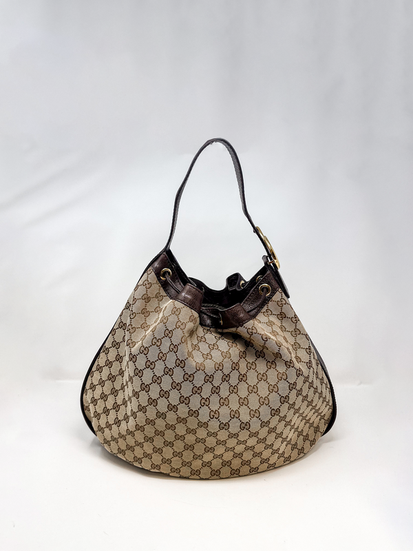 Gucci GG Canvas Drawstring Hobo Bag