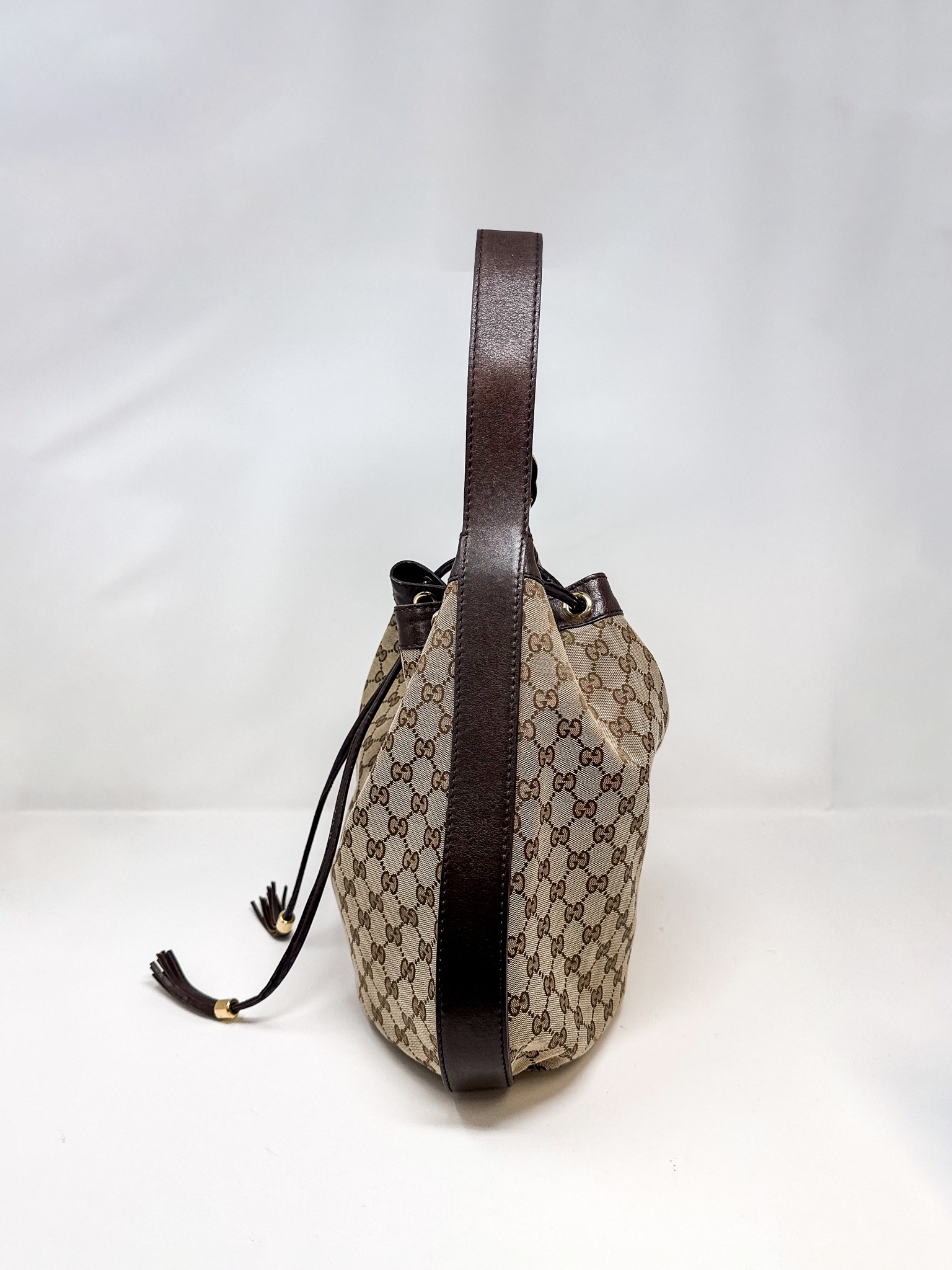 Gucci GG Canvas Drawstring Hobo Bag