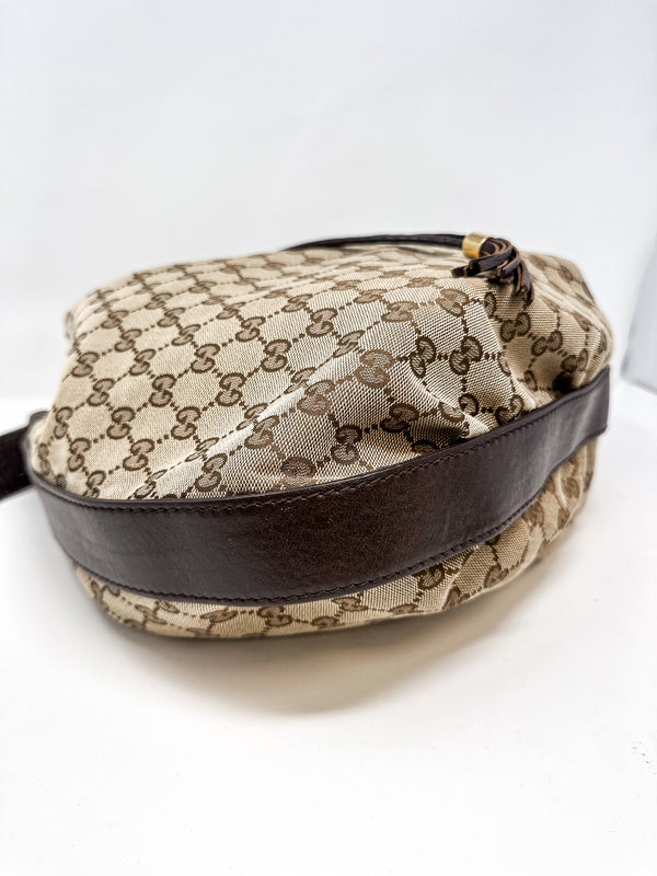 Gucci GG Canvas Drawstring Hobo Bag