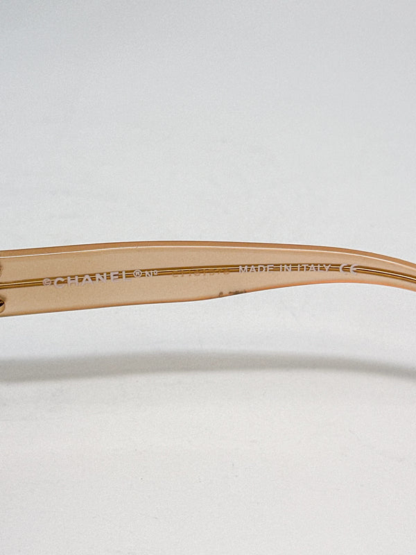 Chanel Beige CC Rectangular Sunglasses