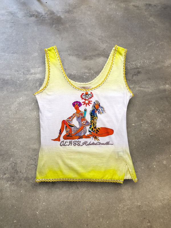 Class Roberto Cavalli Embellished Graphic Tank Top