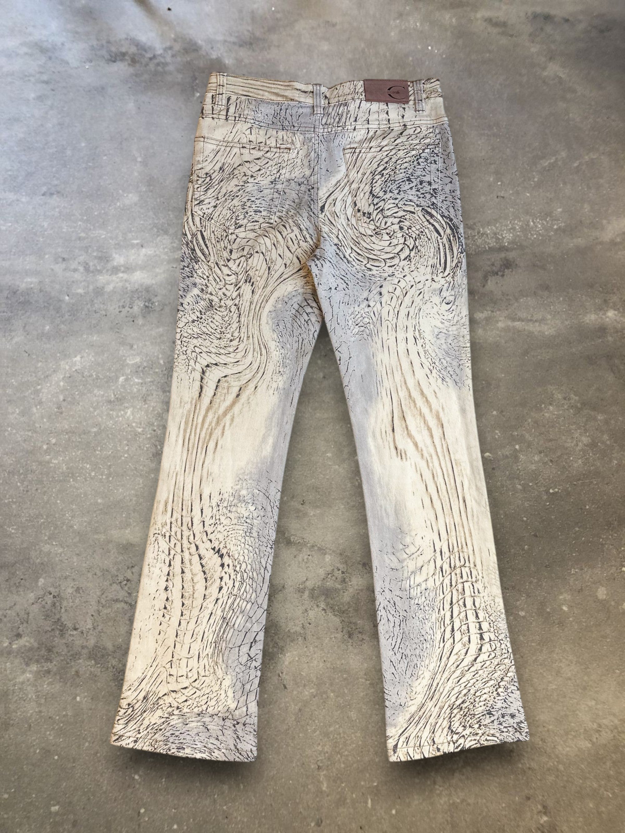Just Cavalli Abstract Animal Print Straight Leg Jeans