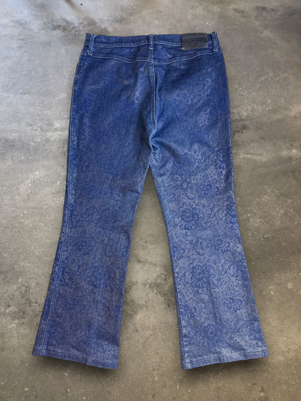 Moschino Jeans Floral Lace Print Bootcut Jeans