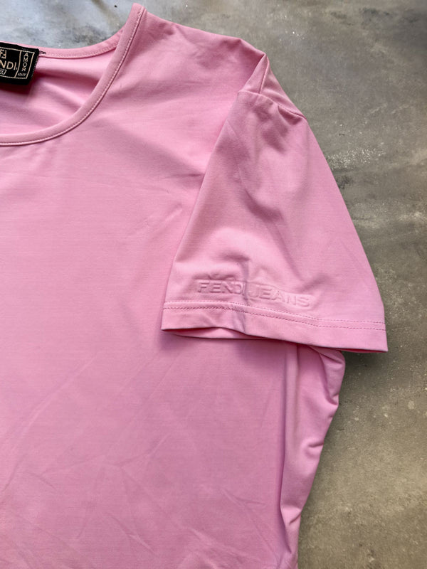 Fendi Jeans Baby Pink Short Sleeve T-Shirt